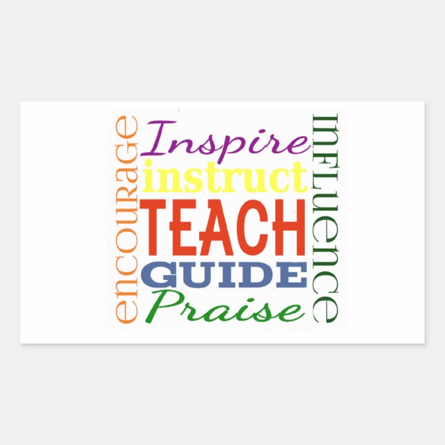 Teacher Word Picture Teachers School Kids Rectangular Sticker (Front)