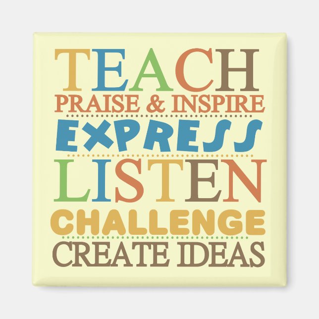 Teacher Words To Live Byy Magnet (Front)