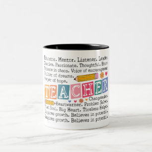 Teacher Words Two-Tone Coffee Mug