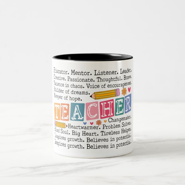 Teacher Words Two-Tone Coffee Mug (Center)