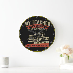 Teacher Wrong: Paid To Stare Window Large Clock