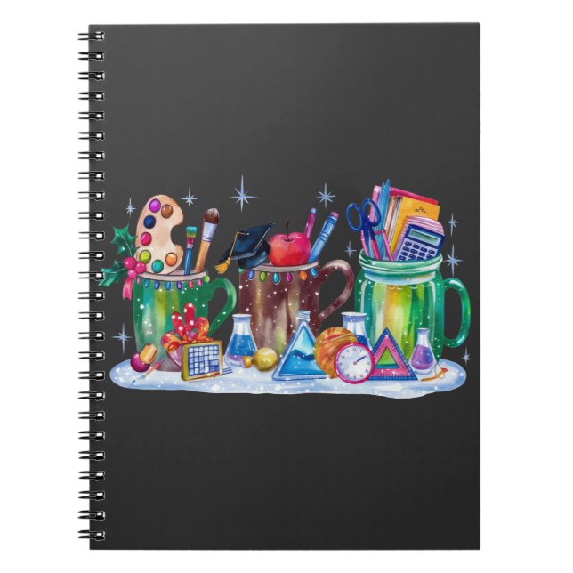 Teacher Xmas | Cup Merry Teacher Notebook (Front)