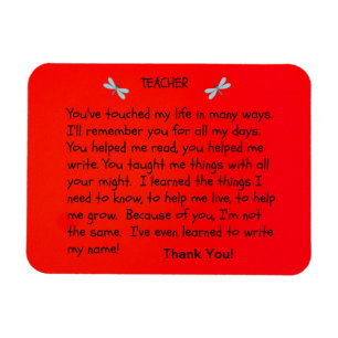 Teacher, you've touched my life... magnet