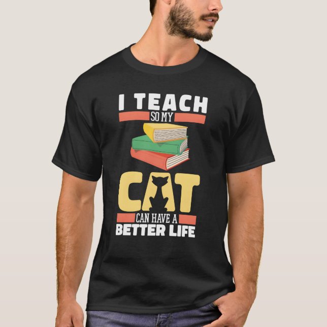 Teachereaching Cat friends T-Shirt (Front)
