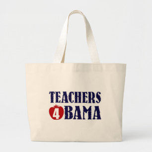 Teachers 4 Obama Large Tote Bag
