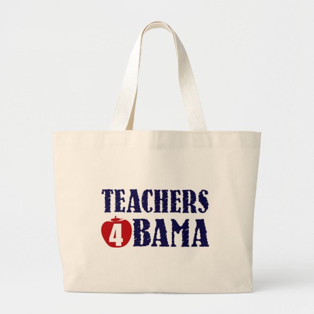 Teachers 4 Obama Large Tote Bag (Front)
