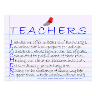 Teacher Acrostic Gifts on Zazzle AU