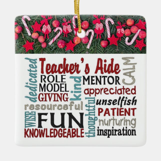 ****TEACHER'S AIDE**** AWESOME CHRISTMAS ORNAMENT (Front)