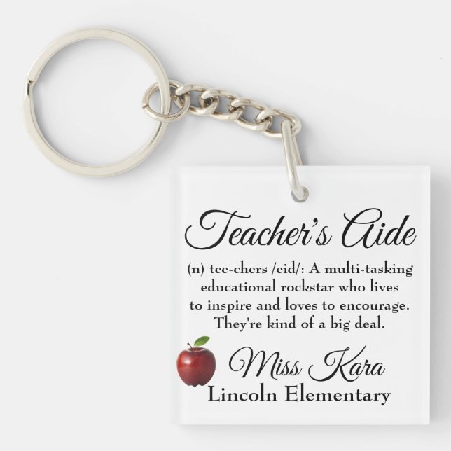 Teacher's Aide Rockstar keychain (Front)