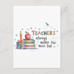 Teachers Always Make The Nice List Announcement Postcard