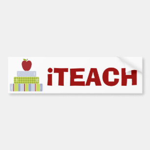 Teacher's Apple and Books Bumper Sticker