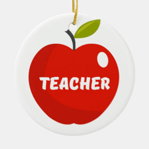 Teachers Apple Ceramic Ornament