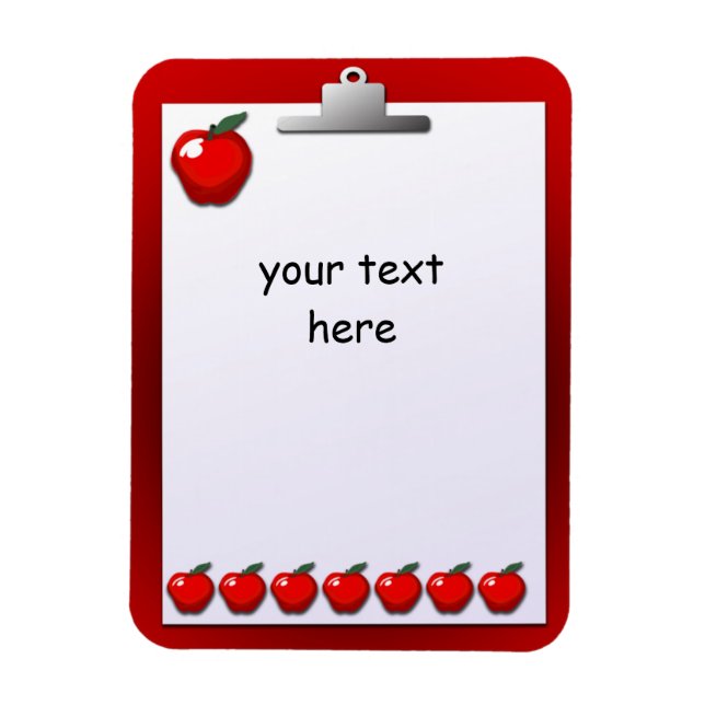 Teachers Apple Clipboard Custom 3x4 Magnet (Vertical)