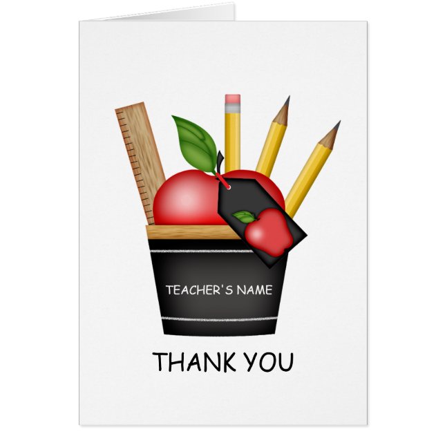 Teacher's Apple Cupcake Card (Front)