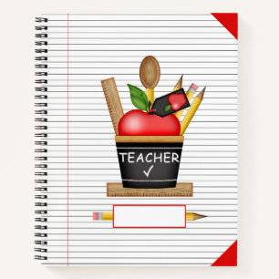 Teacher's Apple Cupcake Large Notebook