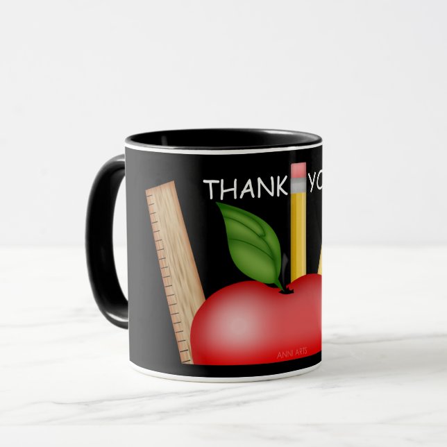 Teacher's Apple Custom Blackboard Mug (Front Left)