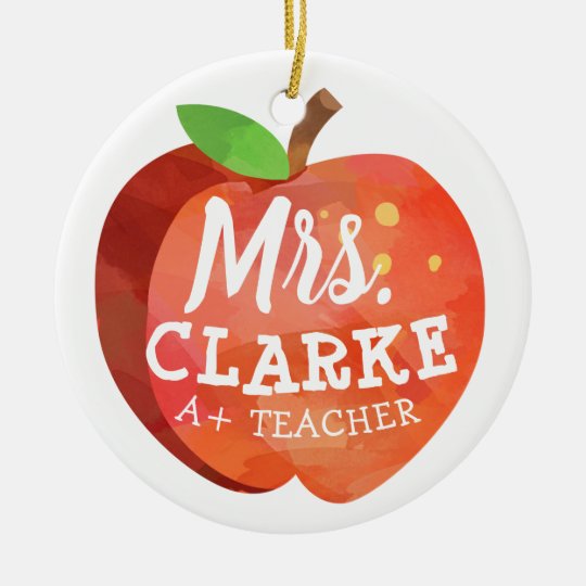 Teacher's Apple | Custom Name Ceramic Ornament | Zazzle.com.au