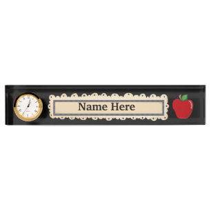 Teacher's Apple fun name plate
