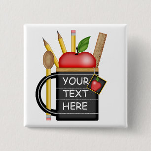 Teacher's Apple Mug Custom Button