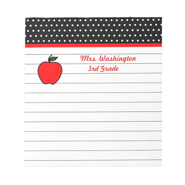 Teacher's Apple Notepad (Front)