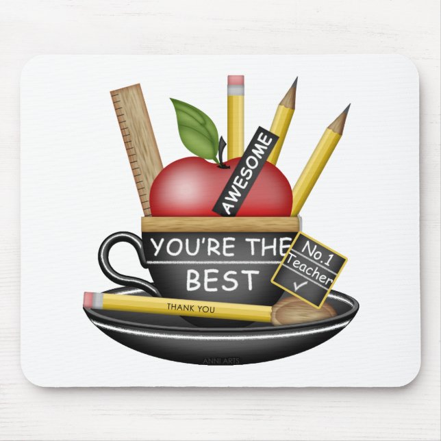 Teacher's Apple Teacup Mouse Pad (Front)