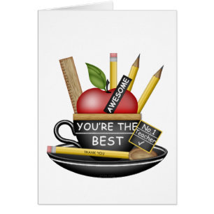 Teacher's Apple Teacup Thank You Card