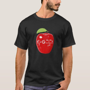 Teachers Apple With Newton's Law Of Gravity T-Shirt