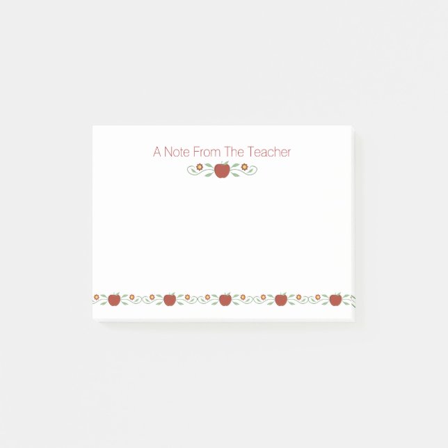Teacher's Apples Post-It Note Pad (Front)