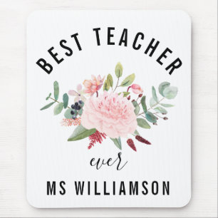 Teacher's Appreciation Floral Personalised  Mouse Pad