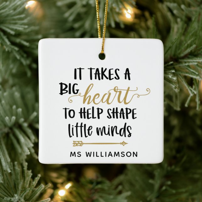 Teacher's Appreciation Personalised Christmas Ceramic Ornament (Tree)