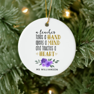 Teacher's Appreciation Personalised Gift in Gold   Ceramic Ornament