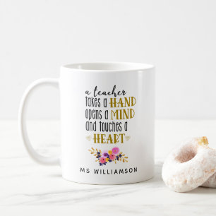Teacher's Appreciation Personalised Gift in Gold Coffee Mug