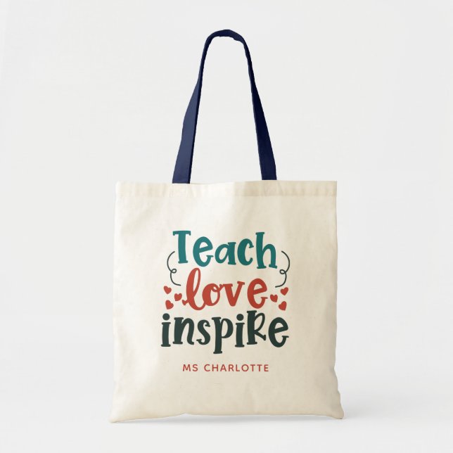 Teacher's Appreciation Personalised Tote Bag Gift (Front)