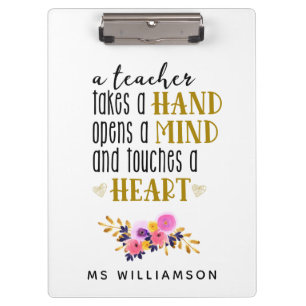 Teacher's Appreciation Typography Personalised Clipboard