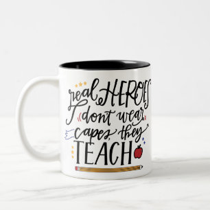 Teachers are Heroes Two-Tone Coffee Mug
