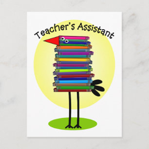 Teacher's Assistant "Book Bird" Design Postcard