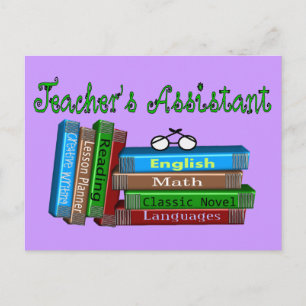 Teacher's Assistant Gifts "Stack of Books" Postcard