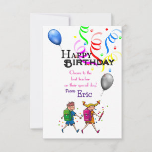 Teacher's Birthday  Card