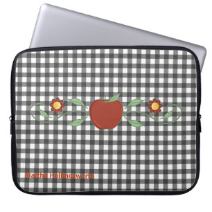 Teacher's Black & White Chequered Custom Laptop Sleeve