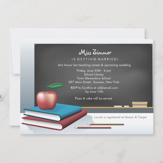 Teacher's Bridal Shower Invitation (Front)