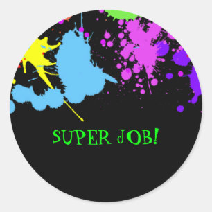 Teachers Bright Neon Custom Classic Round Sticker
