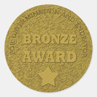 Teacher's "Bronze Award" Motivational Classic Round Sticker