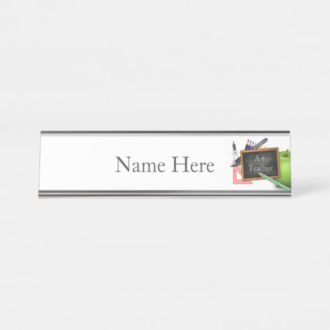 Teacher's Chalkboard Desk Name Plate (Front)