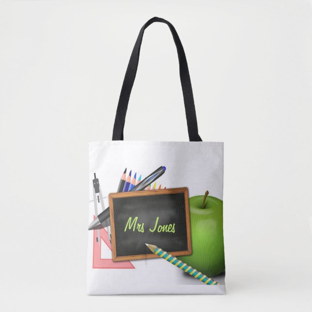 Teacher's Chalkboard Tote Bag (Front)