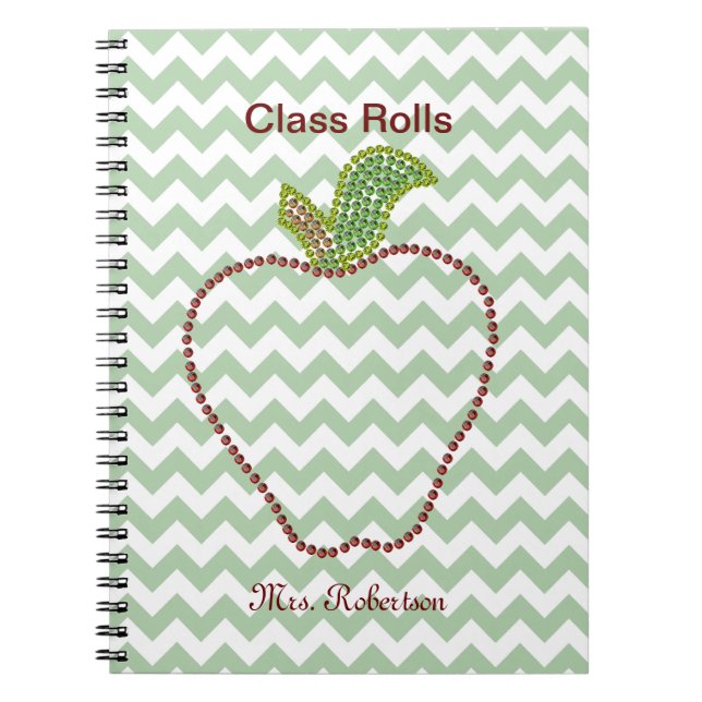 Teacher's Chevron Apple Apple Notebook (Front)