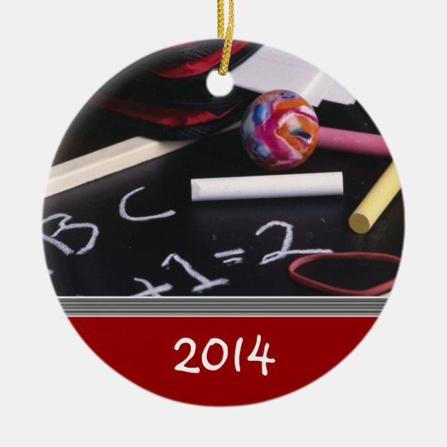 TEACHER'S Christmas Ceramic Ornament (Front)