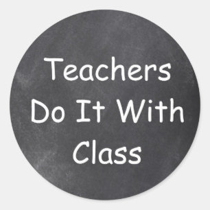 Teachers Class Chalkboard Design Gift Idea Classic Round Sticker