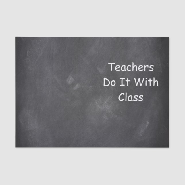 Teachers Class Chalkboard Design Gift Idea Tissue Paper (Front)
