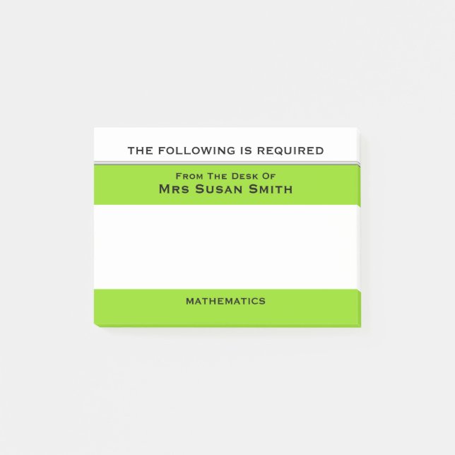 Teachers class notes Green | Personalise (Front)