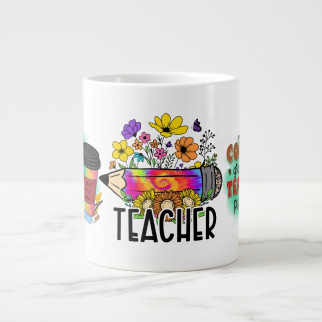 Teacher's Coffee  Large Coffee Mug (Front)